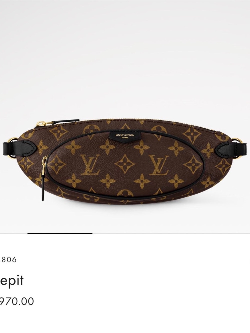 Louis Vuitton Brown Monogram Crossbody Bumbag with Black Strap - Picture 8 of 11